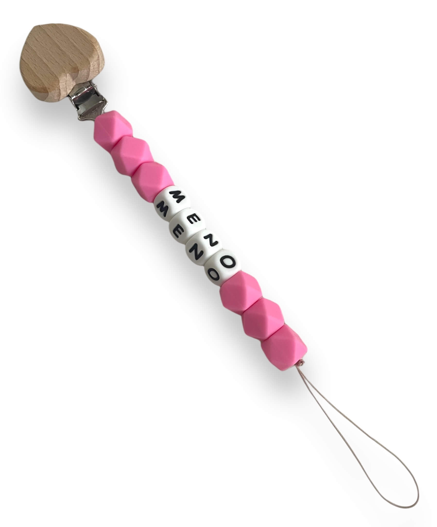 Držiak na cumlík - tmavoružový